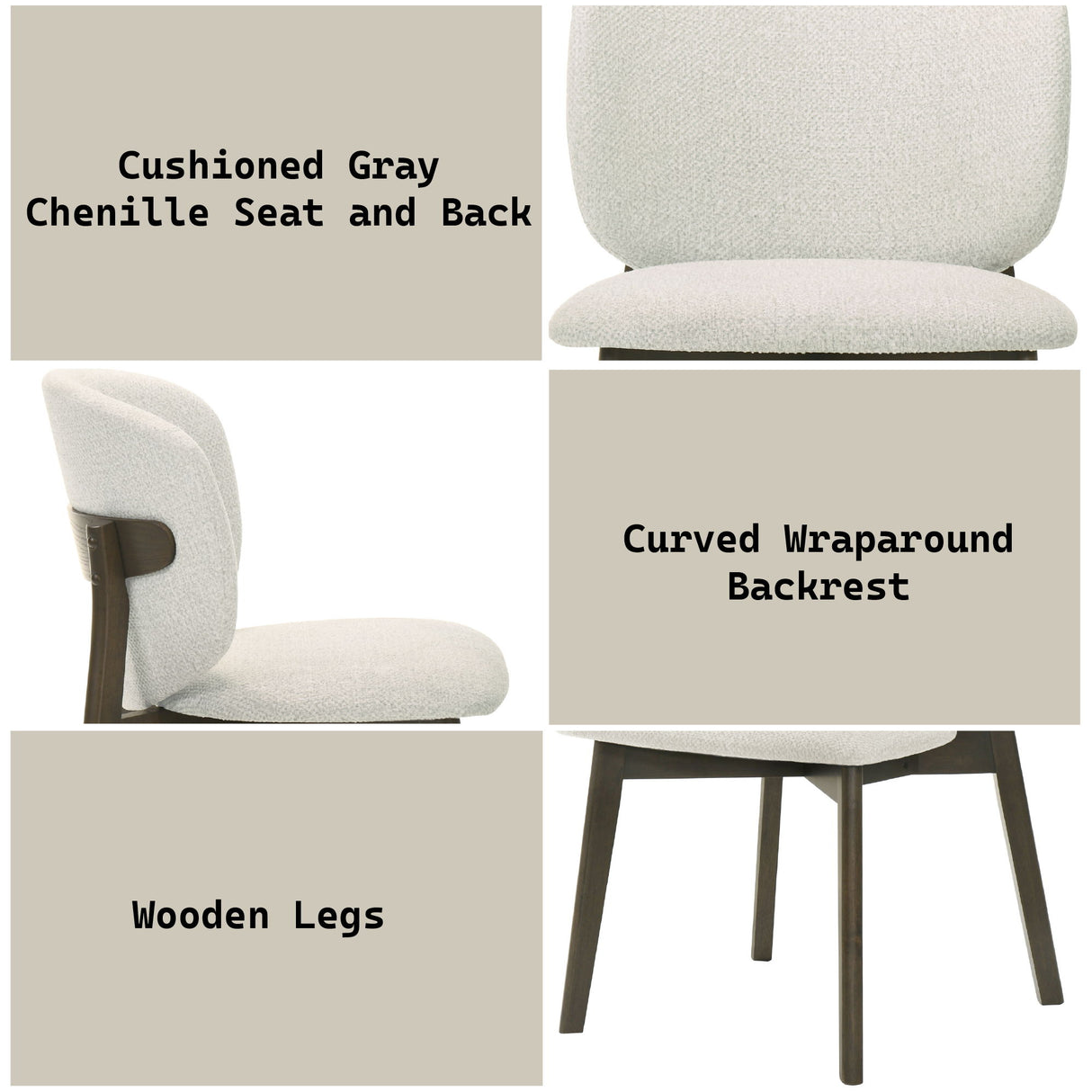 Mallin - Side Chair (Set of 2) - Gray / Walnut
