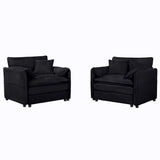 Modern Oversized Accent Chair, Comfy Single Sofa With Large Seat (Set of 2)
