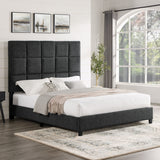 Squares Upholstered Headboard Platform Bed