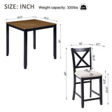 5 Piece Counter Height Dining Table Set With 4 Chairs