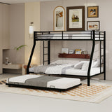 Bunk Bed For Kids, Convertible Frame With Ladders & Guardrail
