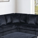 1 Piece Corner Wedge Only Texture Upholstered Modular Living Room Furniture - Black
