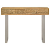 Harmony - 2 Drawer Table With Sled Base In Tones Accents - Natural