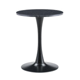 Round Dining Table With Faux Marble Top And Metal Pedestal +, 23.6" Diameter For Kitchen, Living Room, Small Spaces
