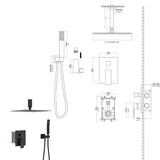 Dual Shower Head 16" Ceiling Mount Square Shower System With Rough In Valve