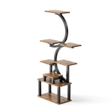8 Tier Indoor Plant Stand With 5 Grow Lights For Living Room - Rustic Brown