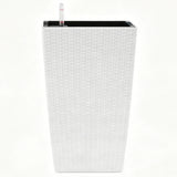 Square Large Planter With Automatic Watering System For Home And Garden (Set of 2) - White