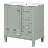 Bathroom Vanity With Sink, Soft Closing Door And Drawers - Light Green