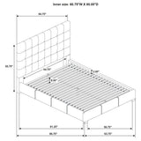 Queen Panel Platform Bed With Grid Tufted Headboard - Tan