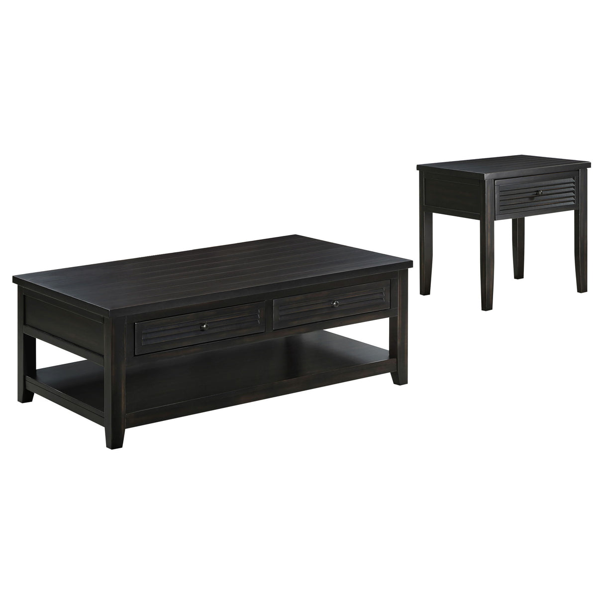 Sutter - 2 Piece Coffee And End Table Set - Dark Brown