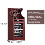 Wine Cooler Cabinet With Touch Control, 43 Bottle Capacity, Humidity & Temperature Regulation - Cherry