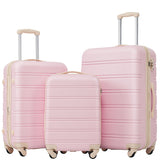 3 Piece Luggage Set Hardside Spinner Suitcase With Tsa Lock 20" 24" 28"