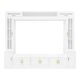 Wall Unit Entertainment Center With Bookshelves For TVs Up To 80"
