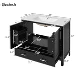Bathroom Vanity With Sink, Soft Close Doors, Double Shelves & Divided Drawer