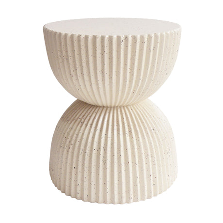 Side Table With Speckled Ribbed Texture