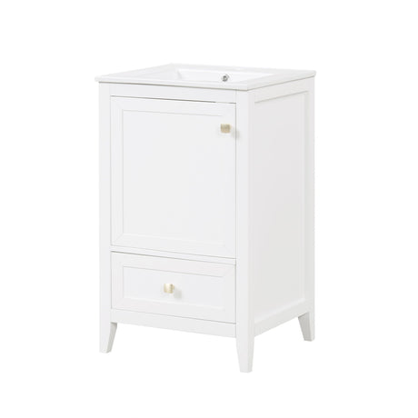 Bathroom Vanity With Sink, Soft Closing Cabinet Door, Storage Rack And Drawer