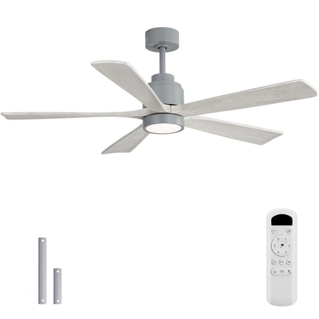 52" Ceiling Fan With Dimmable LED Light And 6 Speed Remote Control - Cement Gray