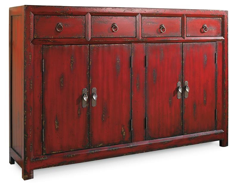 58'' Red Asian Cabinet - 500-50-711