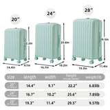 20" / 24" / 28" 3 Pieces / Set Spinner Wheel Luggage, Carry On Suitcase, With Cup Holder & USB Port & Phone Holder