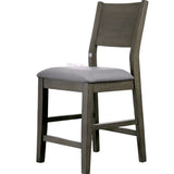 Padded Fabric Seat Panel Back Counter Height Dining Chairs (Set of 2) - Gray / Light Gray