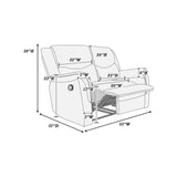 Modern Style Recliner Loveseat With Plush Armrest And Headrest