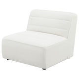 Bonnie - Upholstered Armless Chair With Channel Tufting - Ivory