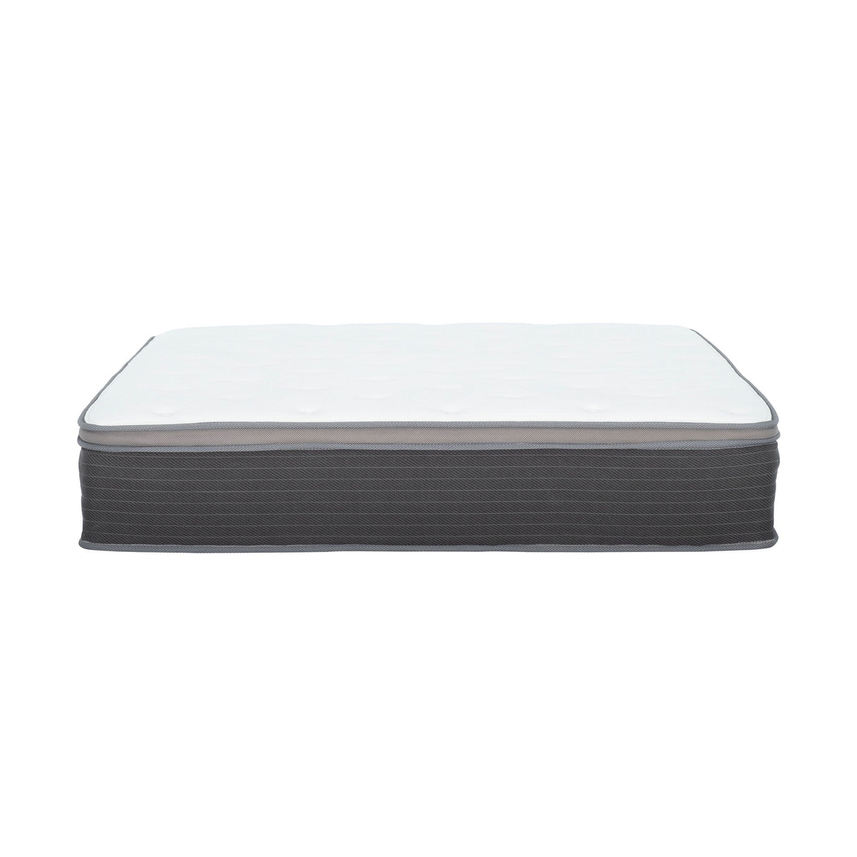12'' Hybrid Mattress In A Box, Plush Gel Memory Foam Mattress Top With Pocket Coil Base - Gray / White - Queen