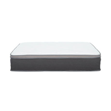 12'' Hybrid Mattress In A Box, Plush Gel Memory Foam Mattress Top With Pocket Coil Base - Gray / White - Queen