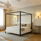 Modern Canopy Bed With Upholstery