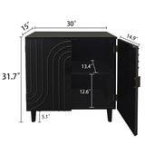2 Door Storage Cabinet With Adjustable Shelf - Black