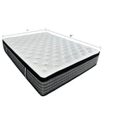 14" Premium Pocket Coil Hybrid Mattress With Gel Memory Foam, Super Plush - Gray / White - King