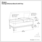 Oregon - Storage Ottoman Bench With Tray - Distressed Black