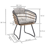 7 Piece Outdoor Patio Dining Set For 6, Chairs With Cushions And Table - Yellow
