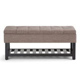 Saxon - Upholstered Transitional Storage Ottoman Bench