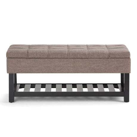 Saxon - Upholstered Transitional Storage Ottoman Bench