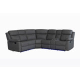 Blanche - Sectional Sofa With LED Lighting And Integrated Speaker - Gray