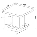 Mbala - Square Pedestal End Table - Cappuccino
