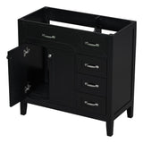 Modern Bathroom Vanity Base Only, 2 Doors And 3 Drawers