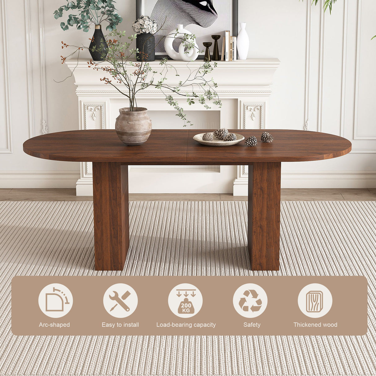 Modern Farmhouse Oval Dining Table With Slim Base