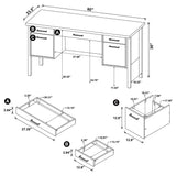Azura - 4 Drawer Office Desk - Oak