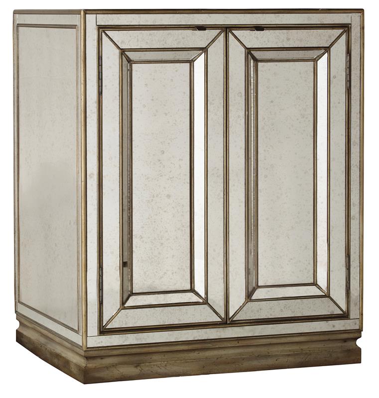 Sanctuary Two-Door Mirrored Nightstand - Visage - 3014-90015