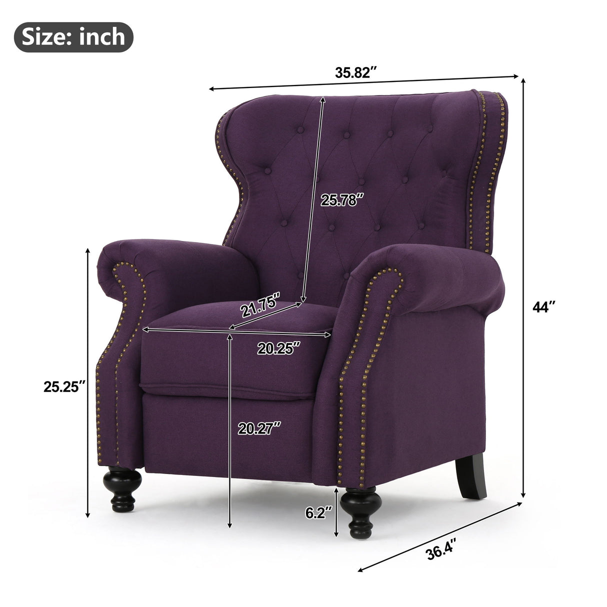 Modern Manual Push Back Recliner Chair