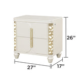 Cinderella - Nightstand With LED Accents And 2 Storage Drawers - Beige
