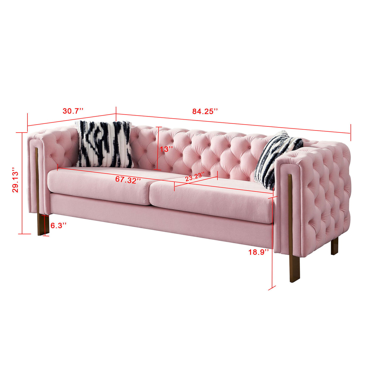 Chesterfield - Modern Tufted Living Room Sofa, 84.25''W Couch