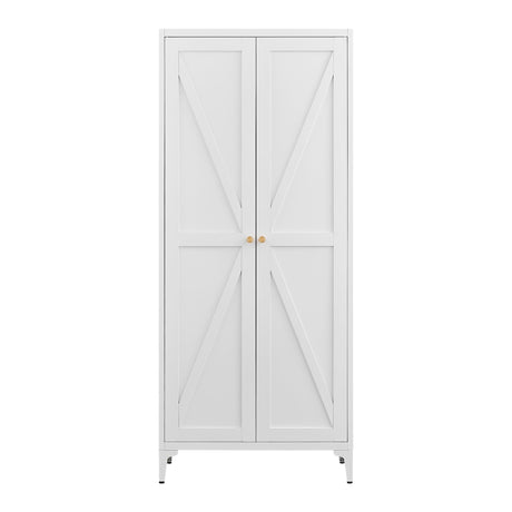 Adjustable 2 Door Kitchen Pantry Cabinet With Striped Design