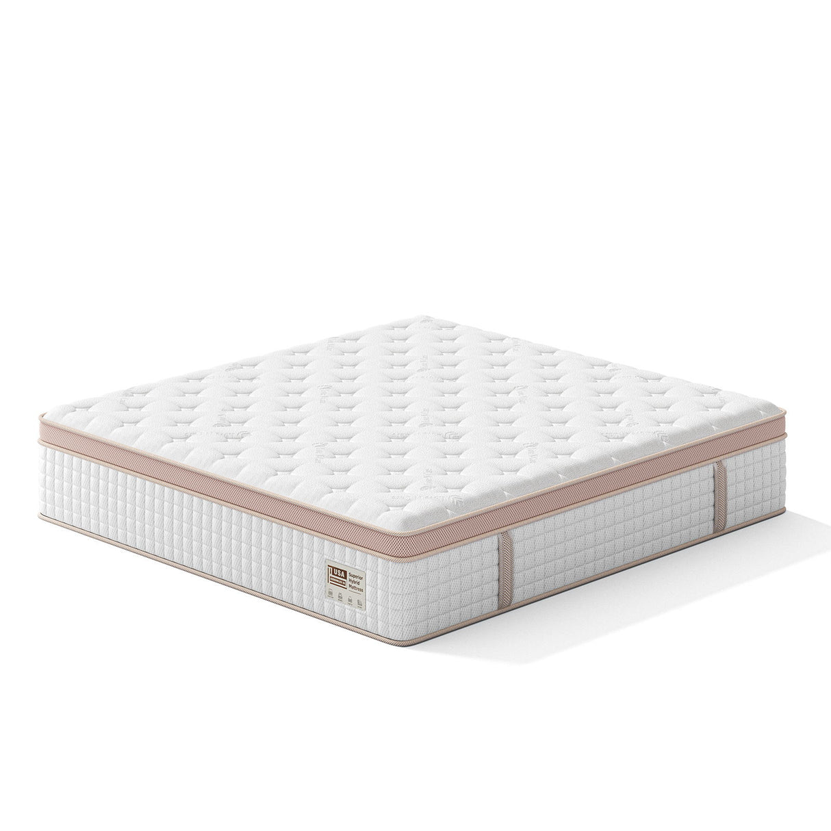 14", Firm Hybrid Mattress, Gel Memory Foam & Pocket Springs, Pressure Relief, Motion Isolation, Ergonomic Bed - White - King
