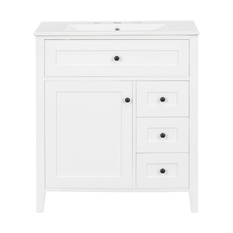 Bathroom Vanity With Sink, 3 Drawers And Adjustable Shelf