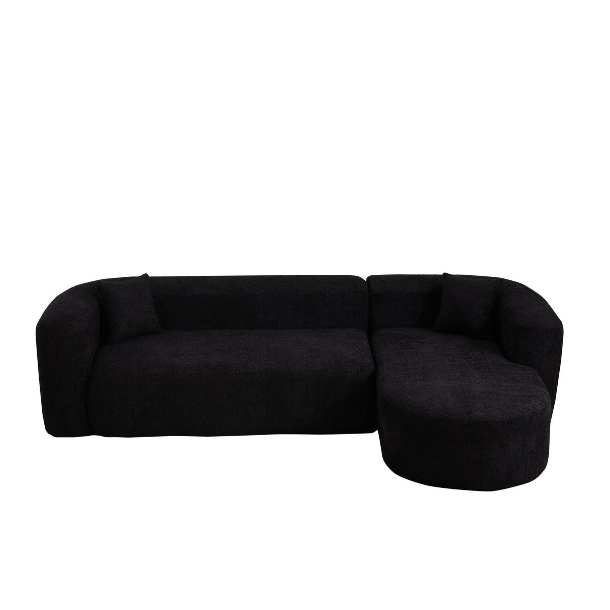L - Shape Boneless Cloud Couch With 2 Throw Pillows For Living Room