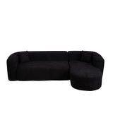 L - Shape Boneless Cloud Couch With 2 Throw Pillows For Living Room