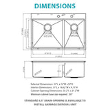 Topmount, Drop In Double Bowl Kitchen Sink